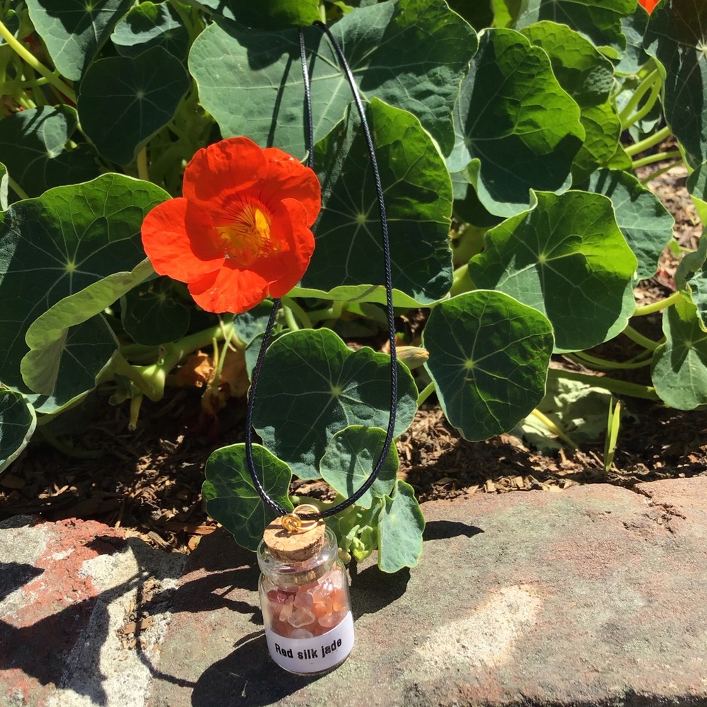 Crystals (Red Silk Jade)In A Bottle Mini